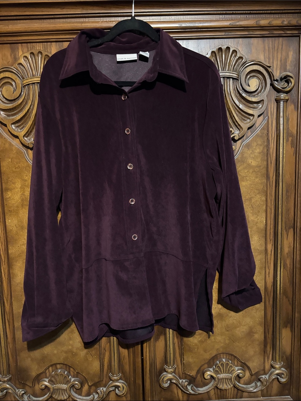 croft & barrow Plum Button-Up Blouse